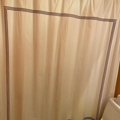 Pottery Barn white shower curtain