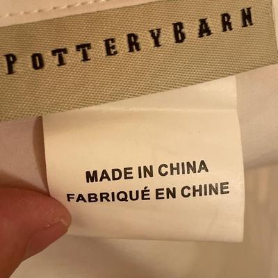 Pottery Barn white shower curtain