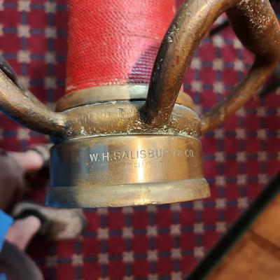 Vintage Large Brass Firefighter Fire Hose Nozzle 30" W.H. Salisbury & Co. Chicago