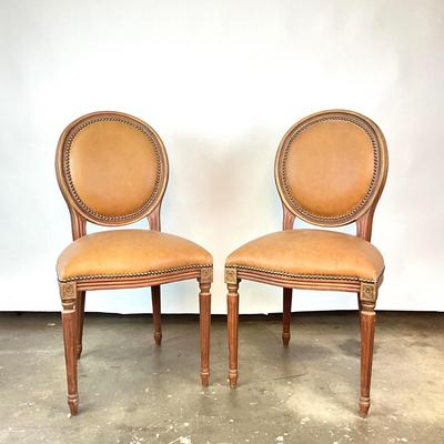 Sale Photo Thumbnail #780: Leather, and Polyester
measurements:
38" in height, 20" in height, 16" in depth
Scratch on back of one chair