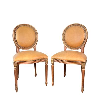 Sale Photo Thumbnail #781: Leather, and Polyester
measurements:
38" in height, 20" in height, 16" in depth
Scratch on back of one chair