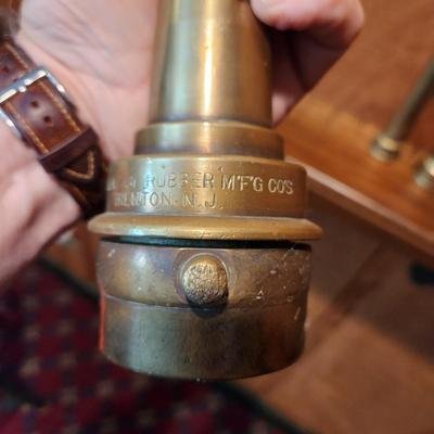 3 Vintage Brass Firefighter Fire Hose Nozzles United & Globe Rubber Trenton N.J.