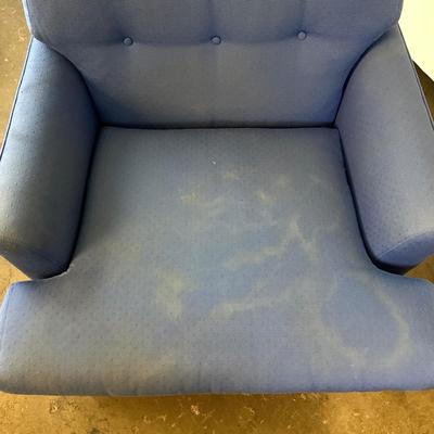 Sale Photo Thumbnail #804: Material needs to be cleaned, stains on seat back, black marks on side and back, feet have scratches. But super comfortable!
See pictures
Measurements:
28" in height, 26" in width, 34" in depth