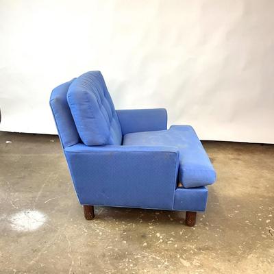 Sale Photo Thumbnail #805: Material needs to be cleaned, stains on seat back, black marks on side and back, feet have scratches. But super comfortable!
See pictures
Measurements:
28" in height, 26" in width, 34" in depth