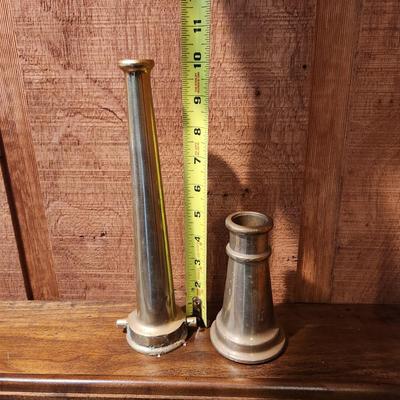 2 Vintage Brass Fire Hose Nozzles