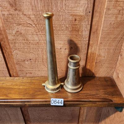 2 Vintage Brass Fire Hose Nozzles