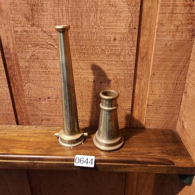 2 Vintage Brass Fire Hose Nozzles