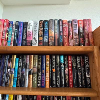 Sale Photo Thumbnail #365: Large collection of bookshelves filled with hardcover novels – multiple authors including Koontz, Kellerman, and Grisham