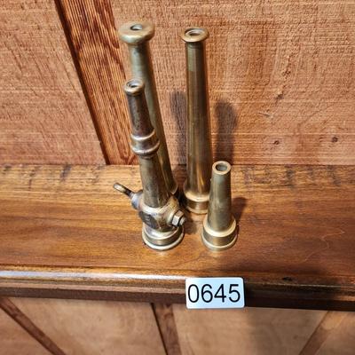 Lot of 4 Vintage Large Brass Fire Hose Nozzle