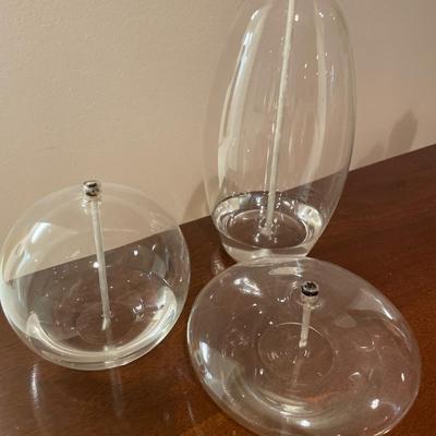 Round clear glass oil lamps