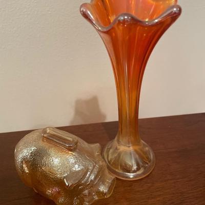 Vintage Peach vase and bank
