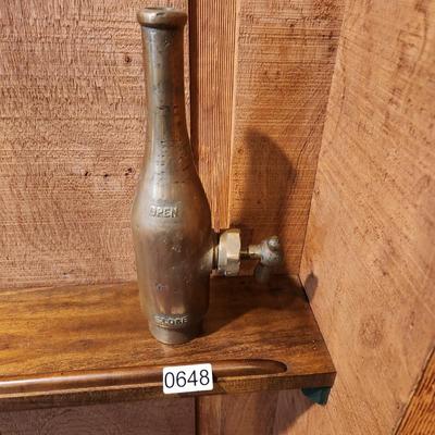 Vintage Brass Fire Water Hose Nozzle Pyrene Mfg. Co. Newark N.J. NS 1 1/4