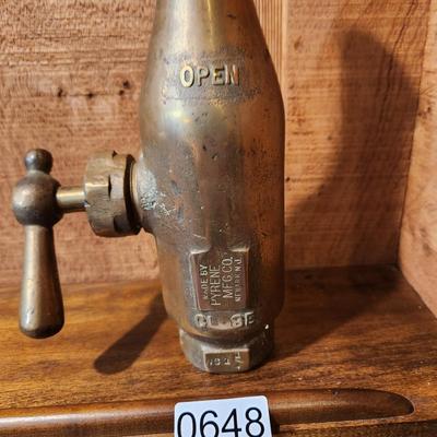 Vintage Brass Fire Water Hose Nozzle Pyrene Mfg. Co. Newark N.J. NS 1 1/4