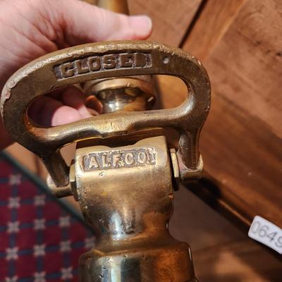 Vintage Brass Fire Hose Nozzle 9.5" ALFCO Fire Truck