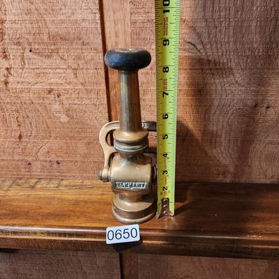 Vintage Brass Fire Hose Nozzle 8.5" Elkhart Cheif