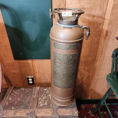 Vintage Brass Copper Red Star Fire Extinguisher Tank