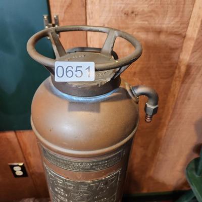 Vintage Brass Copper Red Star Fire Extinguisher Tank