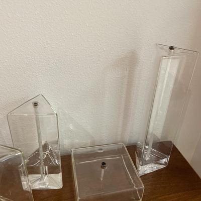 Triangle clear glass oil lamps and more