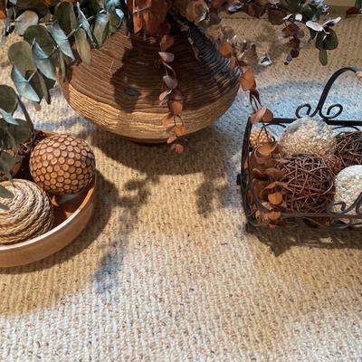 Browns and cream decor with faux plants