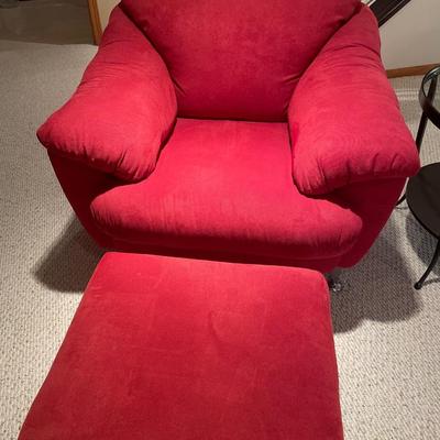 Ashley red fabric chair