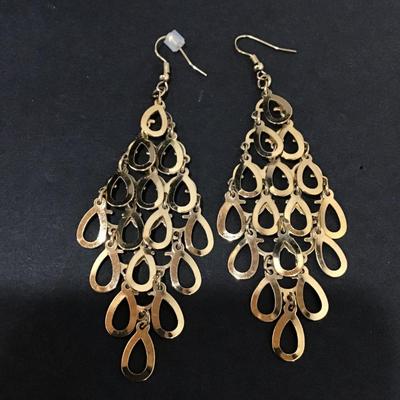 Gold tone statement earrings