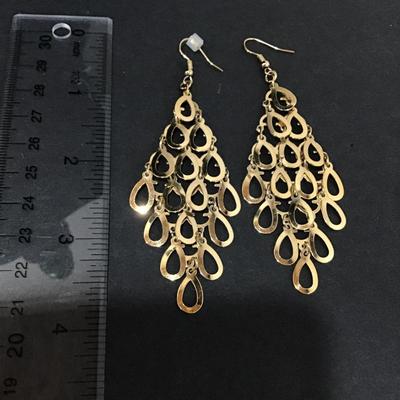 Gold tone statement earrings