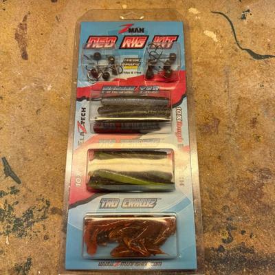 Sale Photo Thumbnail #461: Multi-tray tackle box fully stocked with bobbers, lures, weights, and hooks. Ready to hit the lake.