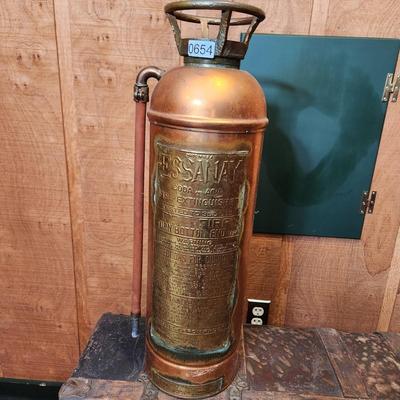 Vintage Essanay Soda & Acid Brass Copper Fire Einguisher