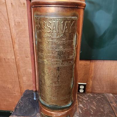 Vintage Essanay Soda & Acid Brass Copper Fire Einguisher