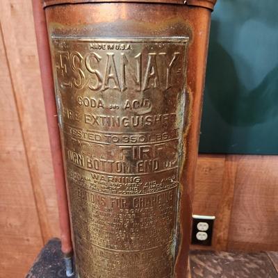 Vintage Essanay Soda & Acid Brass Copper Fire Einguisher