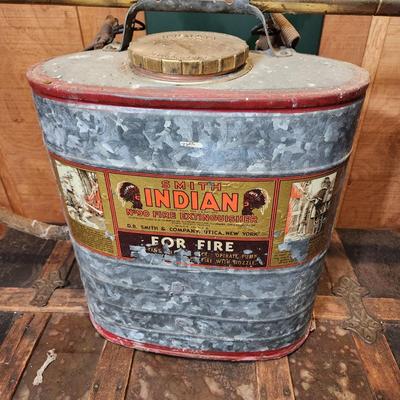 Vintage Indian Brand Fire Fighter Back Tank for Fighting Brush Forest Fire