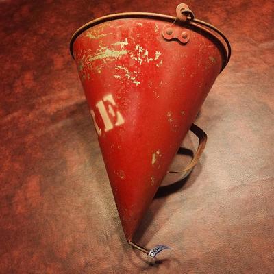 Fire Bucket Cone w handle B&O RR Baltimore & Ohio Railroad 12" Dia X 16" Long includes ring
