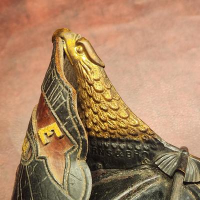 Vintage Leather Fireman Helmet w Eagle Cairnes & Bros New York LNFD