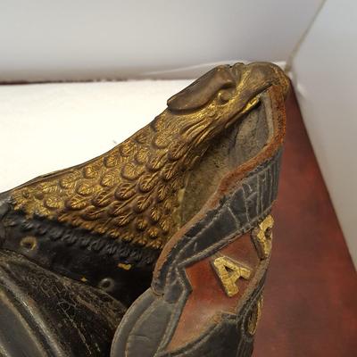 Vintage Leather Fireman Helmet w Eagle Cairnes & Bros New York LNFD