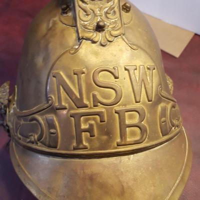 Vintage Metal Rider & Bell Maker Fireman Helmet New South Wales Fire Brigade