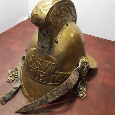 Vintage Metal Rider & Bell Maker Fireman Helmet New South Wales Fire Brigade