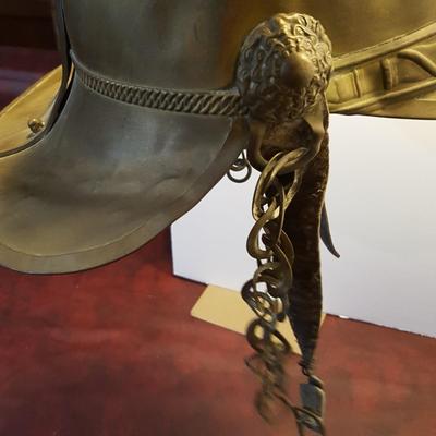 Vintage Metal Rider & Bell Maker Fireman Helmet New South Wales Fire Brigade