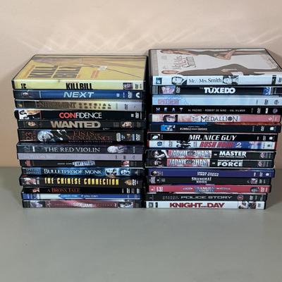 Lot 198D: DVD Collection: Jackie Chan, Mr & Mrs Smith, Tuxedo & More