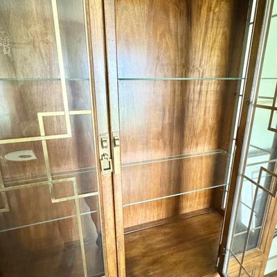 Sale Photo Thumbnail #4: Century furniture Raymond k Sabota China hutch/cabinet. Dimensions: 60”w x 16”d x 76.5”h. Inside the top part are two glass shelves. Piece does not come apart for transport and is very heavy. In very good/excellent condition with no known defects.