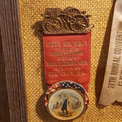 Collection of Antique Fire Dept. Medals Pins,