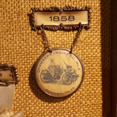 Collection of Antique Fire Dept. Medals Pins,