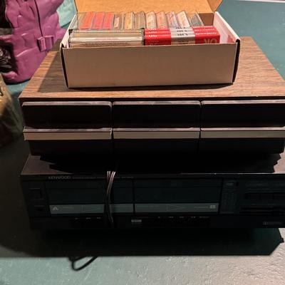 Lot 212B: Kenwood Stereo Cassette Deck KX-56W, Cassette Drawer & Collection of Cassette Tapes