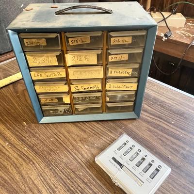 Lot 315 Hardware box, with supplies