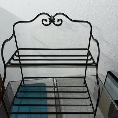 Sale Photo Thumbnail #21: Longaberger brand 2 tier metal shelf - see pics for measurements