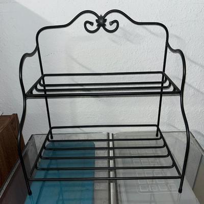 Sale Photo Thumbnail #19: Longaberger brand 2 tier metal shelf - see pics for measurements