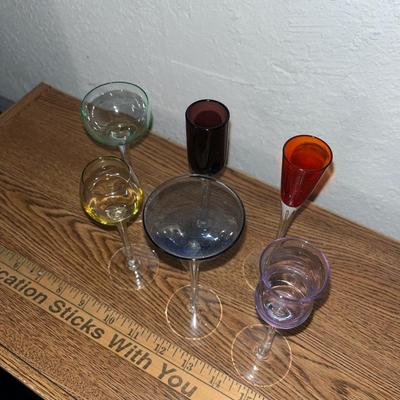 Sale Photo Thumbnail #27: Mini colored liquor glass stemware