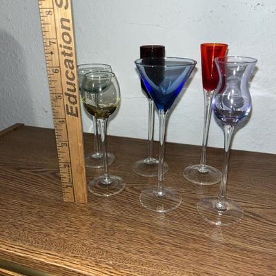 Sale Photo Thumbnail #26: Mini colored liquor glass stemware