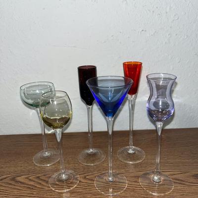 Sale Photo Thumbnail #25: Mini colored liquor glass stemware