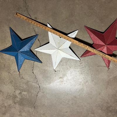 Sale Photo Thumbnail #75: Red, white and blue metal stars - see pics for measurements