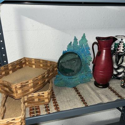 Sale Photo Thumbnail #92: OK wicker baskets, pitcher, candles, large and small dreamcatchers and other pottery